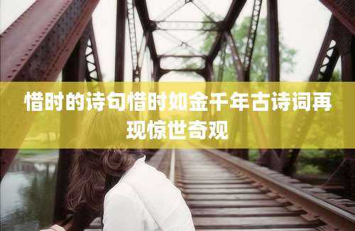 惜时的诗句惜时如金千年古诗词再现惊世奇观