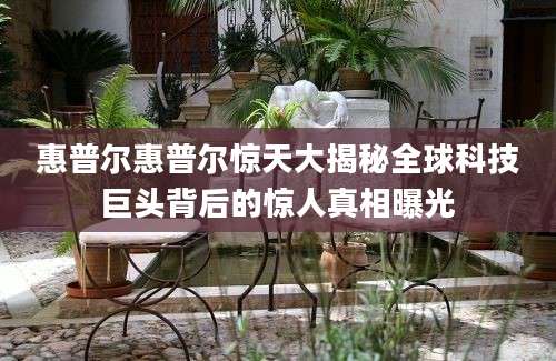 惠普尔惠普尔惊天大揭秘全球科技巨头背后的惊人真相曝光