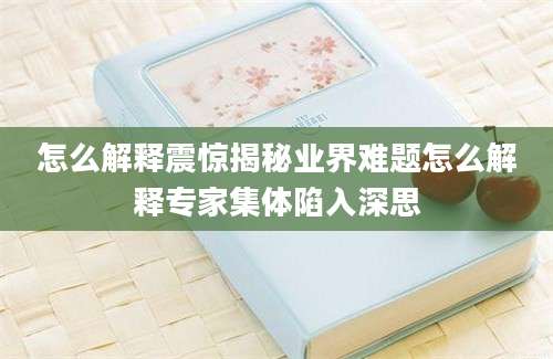 怎么解释震惊揭秘业界难题怎么解释专家集体陷入深思