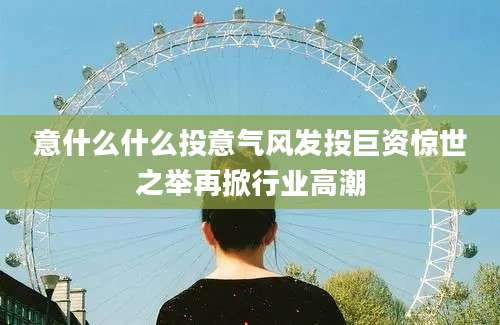 意什么什么投意气风发投巨资惊世之举再掀行业高潮