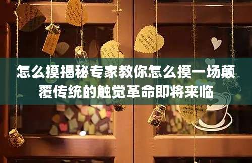 怎么摸揭秘专家教你怎么摸一场颠覆传统的触觉革命即将来临