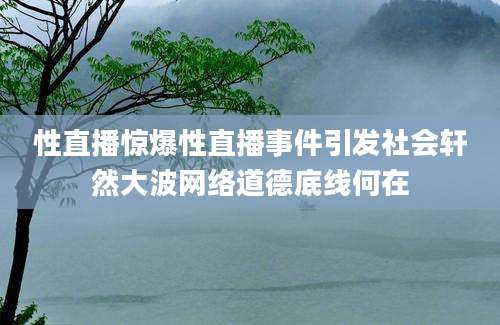 性直播惊爆性直播事件引发社会轩然大波网络道德底线何在