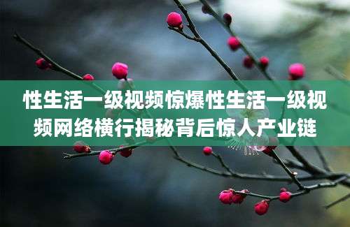 性生活一级视频惊爆性生活一级视频网络横行揭秘背后惊人产业链